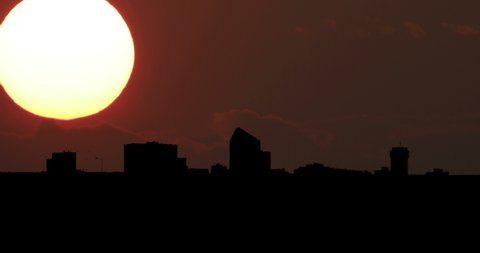 Wichita Kansas Big Sun Sunset Time Lapse