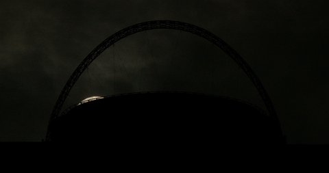 Wembley Stadium London Cloudy Moonrise Time Lapse
