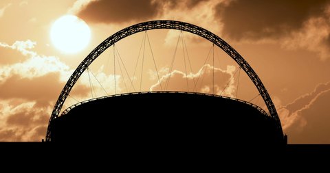 Wembley Stadium London Cloudy Sunset Time Lapse