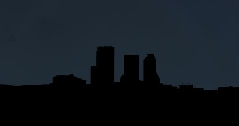 Tulsa Skyline OK Oklahoma at Moonrise Time Lapse