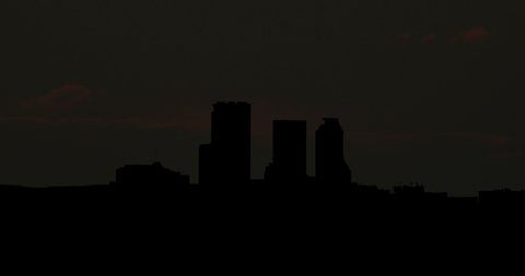 Tulsa Skyline OK Oklahoma Big Sun Sunrise Time Lapse