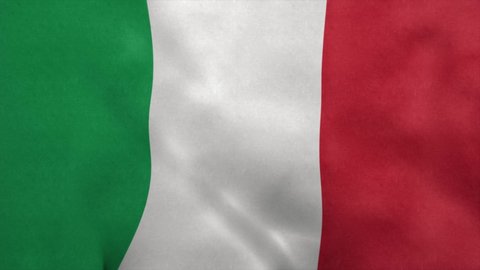National flag of Italy in the wind. Seamless loop