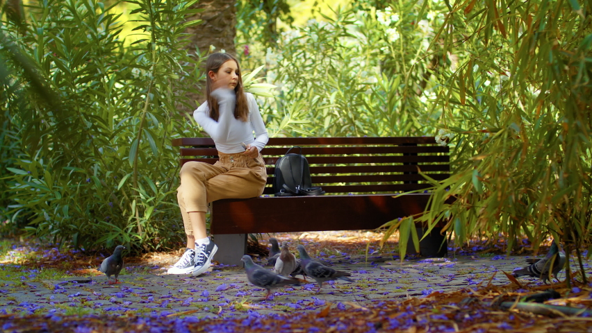 Modern recreation Icon. Human sits on a bench and watches what is happening.