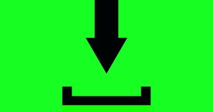 Animation of an arrow on a green background. Arrow move in to line and download flat icon. light sundown, Flat Animated, Icon to Improve, arrow pointer.VDO Arrows animation and download concept.