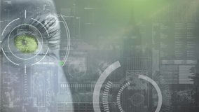 Round scanner scanning over close up of female eye against digital interface with data processing. cyber security and technology concept - Powered by Shutterstock - Get 15% off with code: PIKWIZARD15