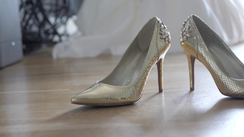 High Heels for Wedding Dress. Stock Footage Video (100% Royalty-free