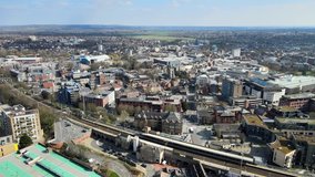 Chelmsford Essex city centre UK Aerial footage