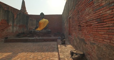 Buddha statue in Ayutthaya Historical Park at Ayutthaya,Thailand.