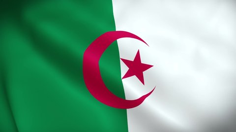 National Animated Sign of Algeria, Animated Algerian flag, Algeria Flag waving, Algerian flag waving in the wind. The national flag of Algerian animated. 