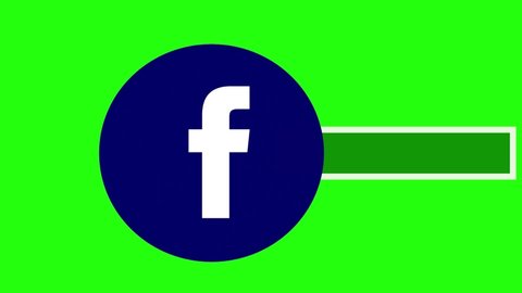 Melbourne, Australia - March 30, 2021: Animated Facebook logo with a black  space to add the profile or page name. - In green screen.