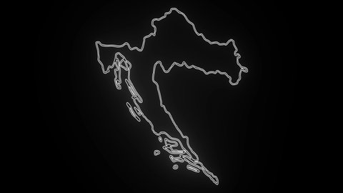 Map of Croatia, Croatia outline, Animated close up map Croatia