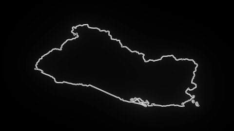 Map of El Salvador, El Salvador outline, Animated close up map El Salvador