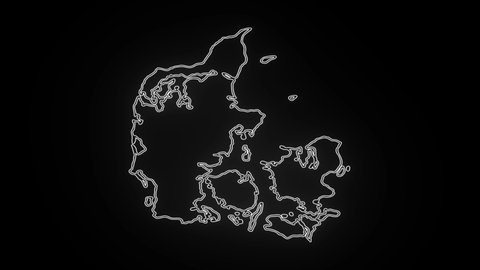 Map of Denmark, Denmark outline, Animated close up map Denmark