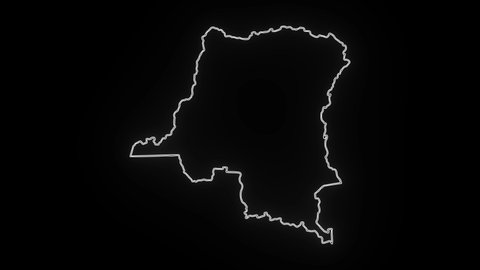Map of Democratic Republic of the Congo, Congo outline, Animated close up map Democratic Republic of the Congo