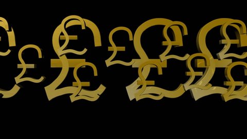 Animation of confetti falling over british pound symbols on black background. finance, winning and gambling concept digitally generated video.