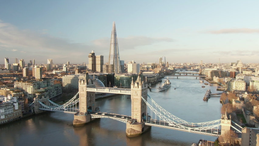 Tower Bridge and river Thames , London, UK | Shutterstock HD Video #1069971127
