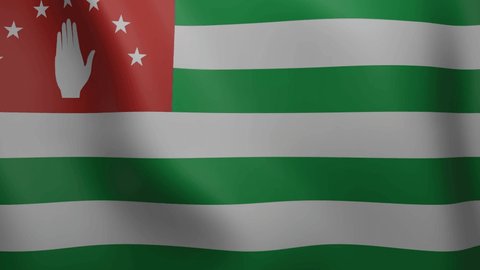 3d waving flag of Abkhazia. National flag in wind background. 4k realistic seamless loop animated video clip