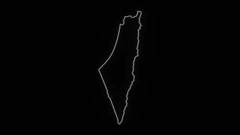 Map of Israel, Israel outline, Animated close up map Israel
