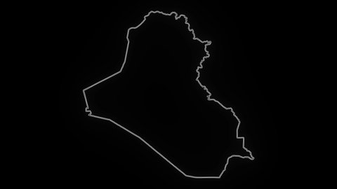 Map of Iraq, Iraq outline, Animated close up map of Iraq