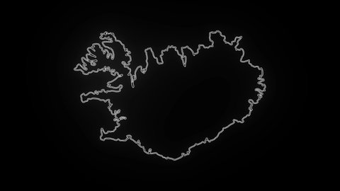 Map of Iceland, Iceland outline, Animated close up map of Iceland