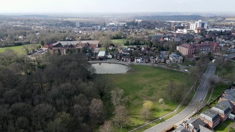 Shenfield Common Essex UK Brentwood in background Aerial Footage.