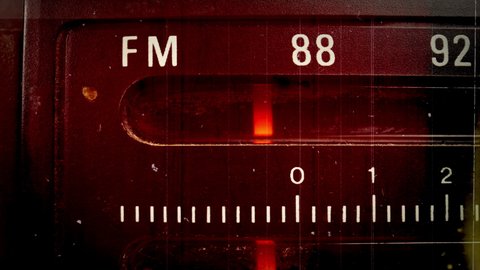 macro shot of an old dusty stereo radio tape player: film stockowy
