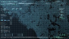 Futuristic digital city map layout with satellite GPS coordinate searching and target tracking, interface head up display screen with data telemetry information for background display - Powered by Shutterstock - Get 15% off with code: PIKWIZARD15