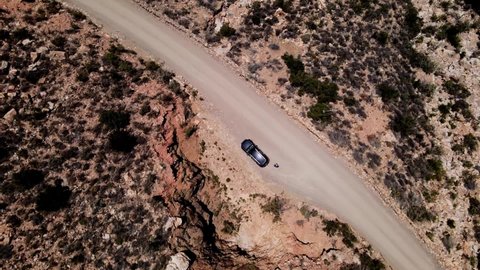 Drone Dive into Canyon (Aerial Shot of Swartberg Pass in the Karoo, South Africa) - World Heritage Site