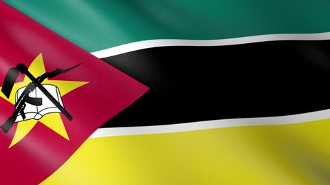 Flag of The Mozambique. Flag's footages are rendered in real 3D software. Perfect for TV, Movies, social, HUD, presentations, webs etc.