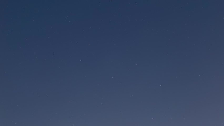 Rotating stars around the Polaris or the north star, time lapse video.