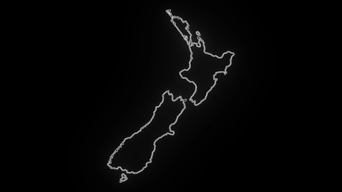 Map of New Zealand, New Zealand outline, Animated close up map of New Zealand