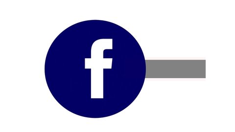 Melbourne, Australia - March 30, 2021: Animated Facebook logo with a black space to add the profile or page name. - on the isolated white background.