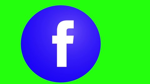 Melbourne, Australia - March 30, 2021: Animated Facebook logo in green screen.