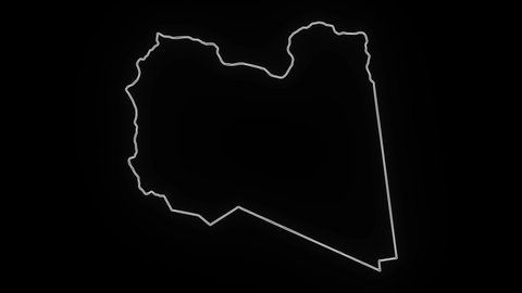 Map of Libya, Libya outline, Animated close up map of Libya