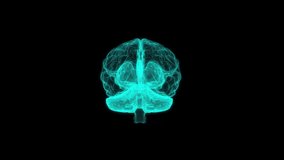 Rotating Hologram of Human Brain. Glowing Light Particles Arranged in the Formation of Human Brain Model Spinning 360 Degree. Seamless Looping Motion Animated Background. - Powered by Shutterstock - Get 15% off with code: PIKWIZARD15