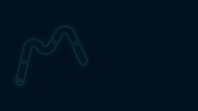 Glowing neon line Jelly worms candy icon isolated on black background. 4K Video motion graphic animation.