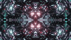 Animate a kaleidoscope of sparkling neon lights for your video shows and music videos. Looped without breaks VJ LOOP video.