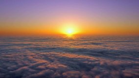 Time-lapse video of a vast and beautiful sea of clouds at sunset