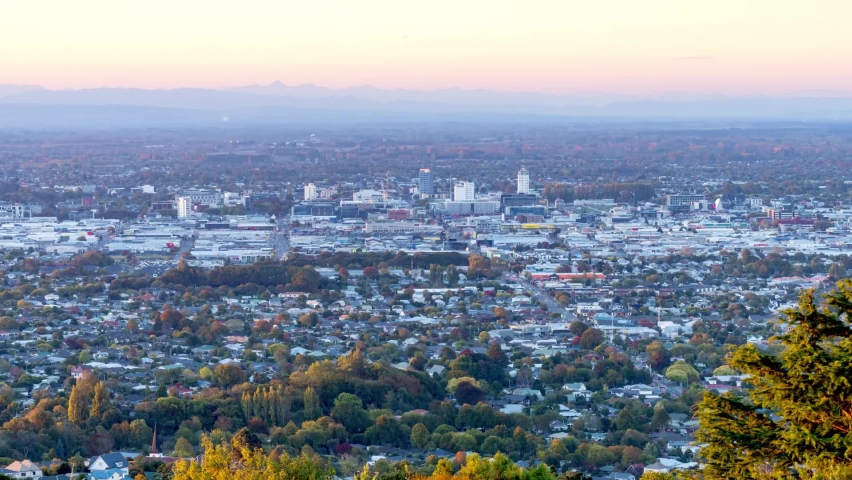 Time lapse of buildings and busy roads in a south-western suburb of Christchurch in New Zealand