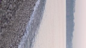Seascape on the beach near the coast in Turkey Vertical video