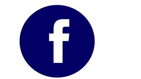 Melbourne, Australia - March 30, 2021: Animated Facebook logo isolated on white background.
