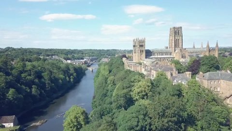 Aerial view of Durham Cathedral in North East England.