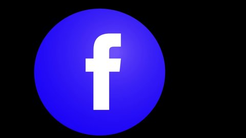 Melbourne, Australia - March 30, 2021: Animated Facebook logo on the isolated black background.