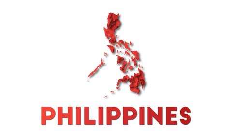 Philippines map showing regions. Animated country map with title. 4k resolution animation.