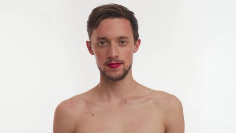 Embarrassed naked man Stock Video Footage - 4K and HD Video Clips