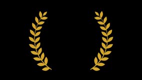 Laurel wreath animated. Golden transperent award frame. 4K animation on transperent background. Award winner - Powered by Shutterstock - Get 15% off with code: PIKWIZARD15