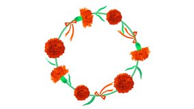 watercolor Carnation and ribbon 
 circle looping animation - Powered by Shutterstock - Get 15% off with code: PIKWIZARD15
