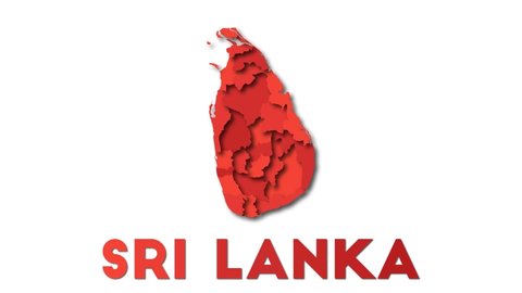 Sri Lanka Map Showing Regions Animated Stock Footage Video (100% ...