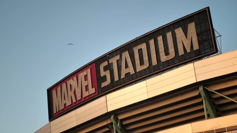 Melbourne, Victoria Australia - April 4 2021: Marvel Stadium Dockland Melbourne