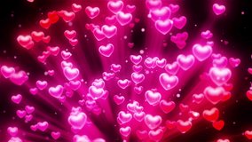 3d Hearts Background Looped Video